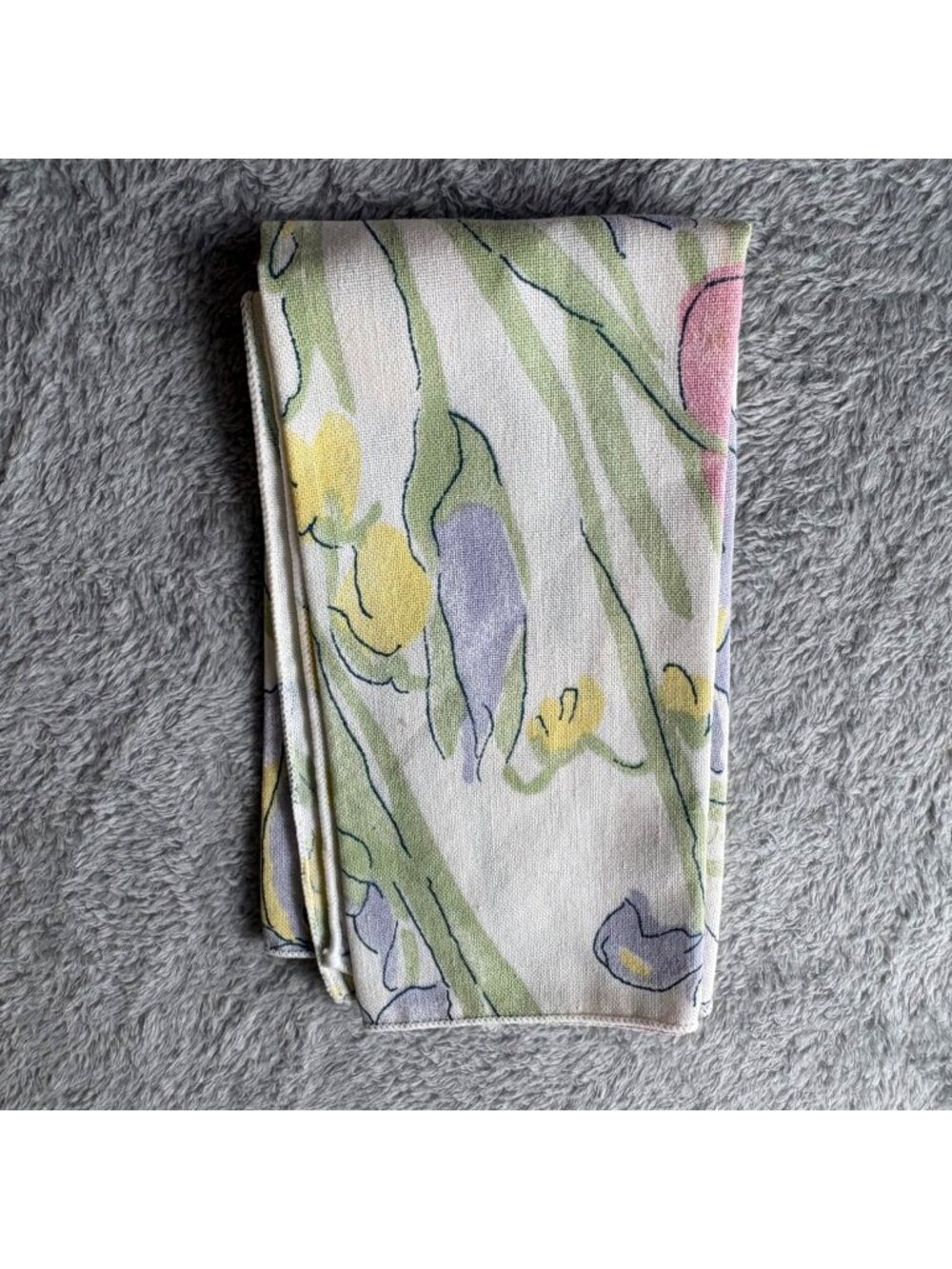 Vera Neumann Napkin Vintage Floral Flawed Iris Tulip one only